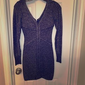 Bebe silver black dress